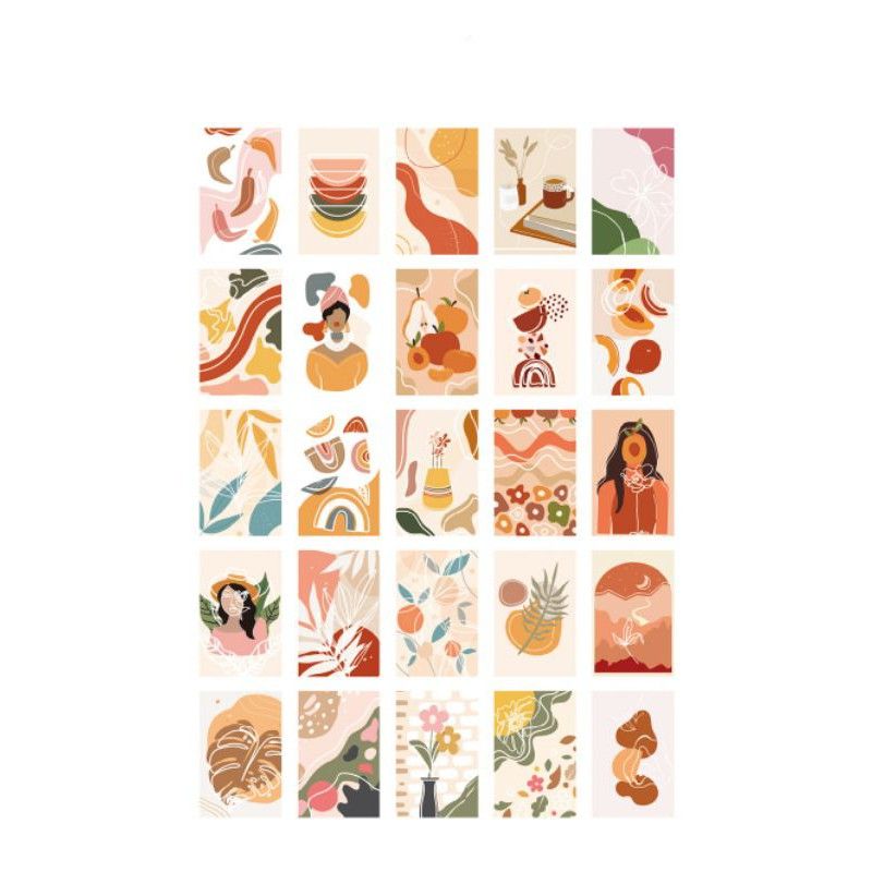 Set nhiều Thẻ ảnh, postcard Classy làm từ bìa cứng phong cách trang trí nhật ký/sách ảnh, dán tường, làm tranh Q1746