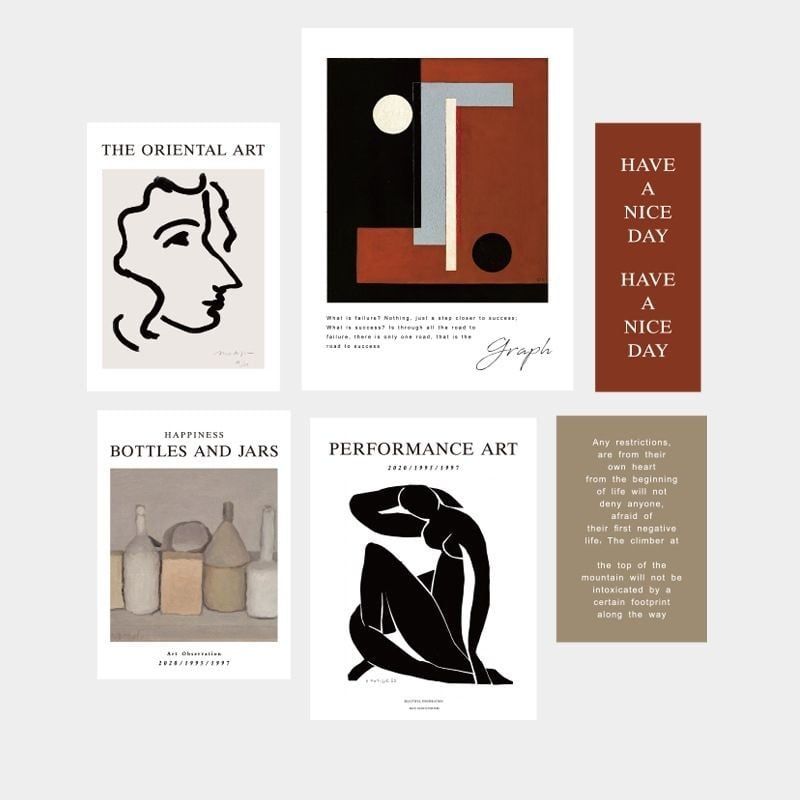 Set nhiều Thẻ ảnh, postcard Classy làm từ bìa cứng phong cách trang trí nhật ký/sách ảnh, dán tường, làm tranh Q1746
