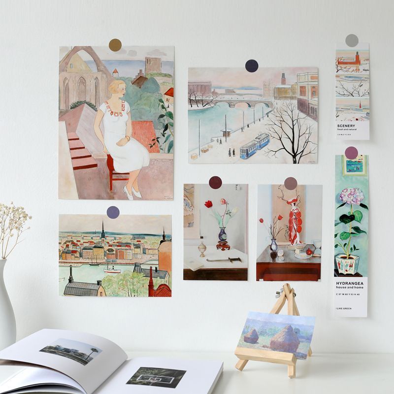 Set nhiều Thẻ ảnh, postcard Classy làm từ bìa cứng phong cách trang trí nhật ký/sách ảnh, dán tường, làm tranh Q1746