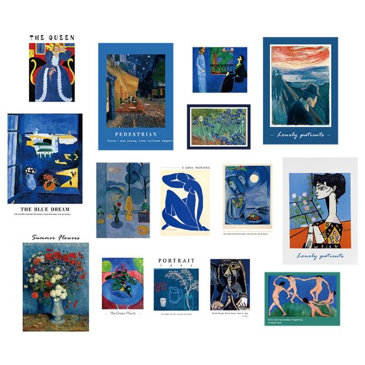 Set nhiều Thẻ ảnh, postcard Classy làm từ bìa cứng phong cách trang trí nhật ký/sách ảnh, dán tường, làm tranh Q1746