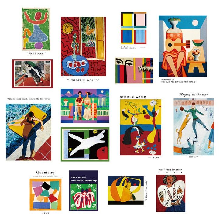 Set nhiều Thẻ ảnh, postcard Classy làm từ bìa cứng phong cách trang trí nhật ký/sách ảnh, dán tường, làm tranh Q1746