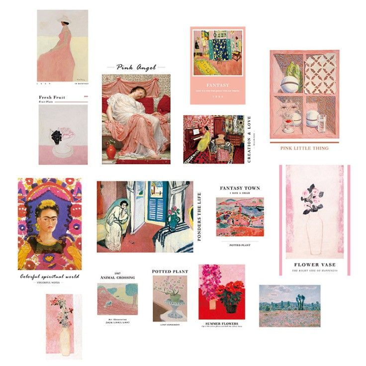 Set nhiều Thẻ ảnh, postcard Classy làm từ bìa cứng phong cách trang trí nhật ký/sách ảnh, dán tường, làm tranh Q1746