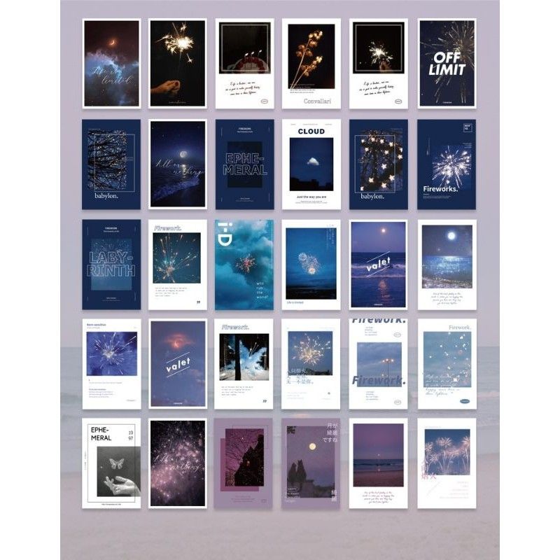 Set nhiều Thẻ ảnh, postcard Classy làm từ bìa cứng phong cách trang trí nhật ký/sách ảnh, dán tường, làm tranh Q1746