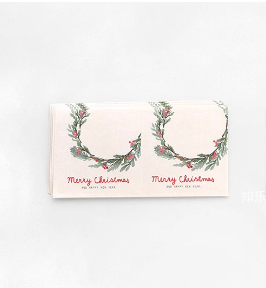 Nhãn dán hộp sticker Classy giấy C bóng họa tiết vintage dùng để trang trí, niêm phong chủ đề Christmas kích thước 8 X 8 CM Q1812