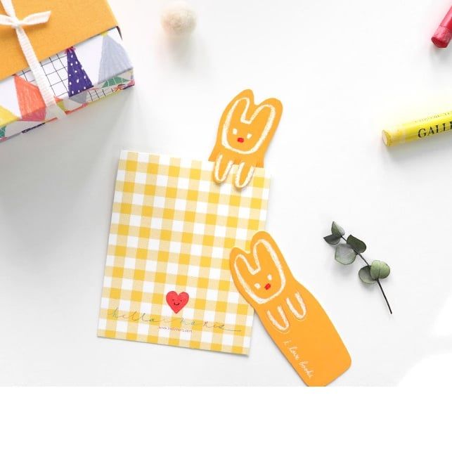 Thẻ tag trang trí dễ thương Kawaii Bunny Tag mousse hộp DIY trang trí nướng bao bì hộp Hàn Quốc Q1813