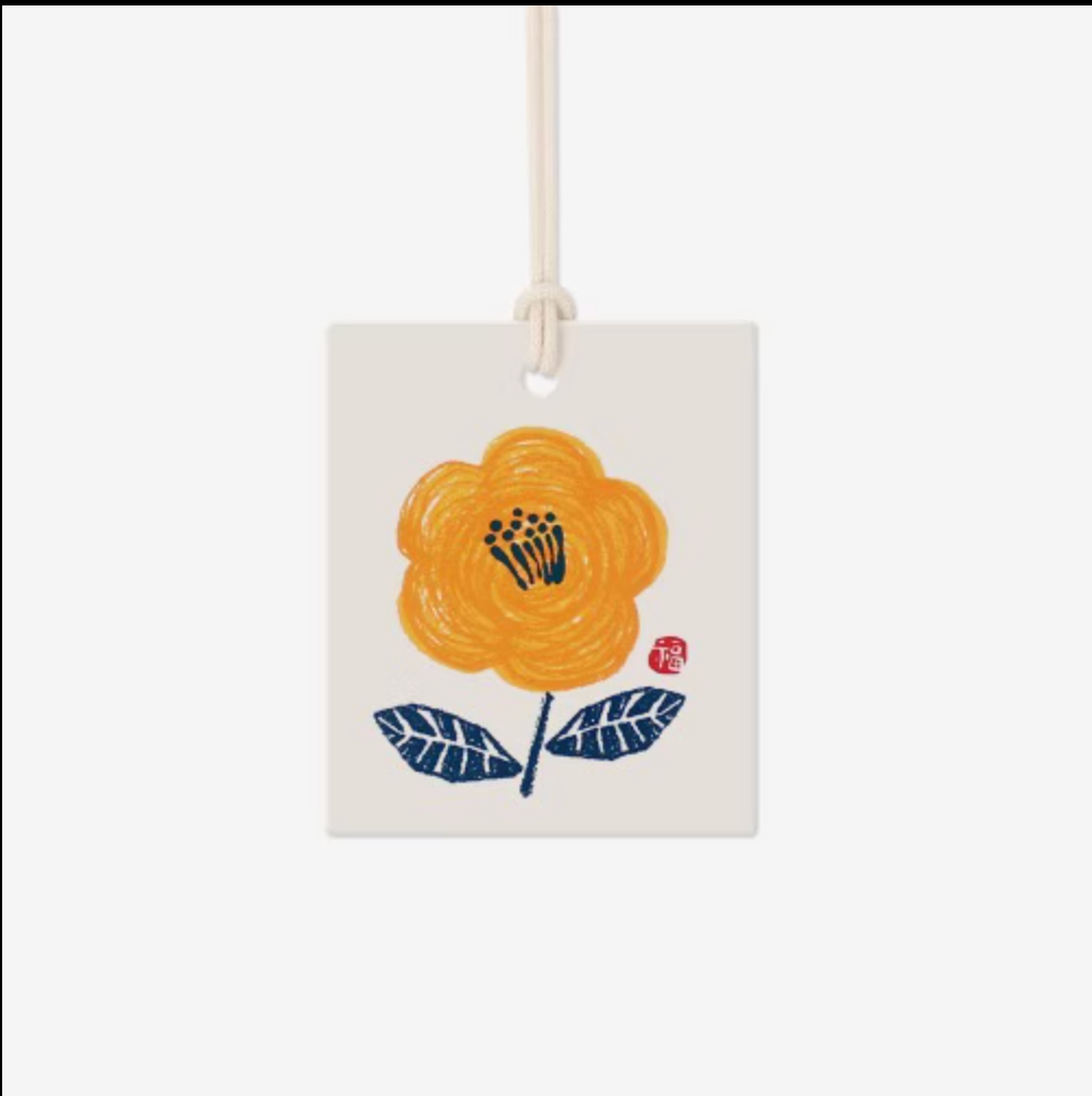 Thẻ tag trang trí Classy Hoa Vàng DIY trang trí thẻ đóng gói quà tặng 4,2 X 5 CM Q1814