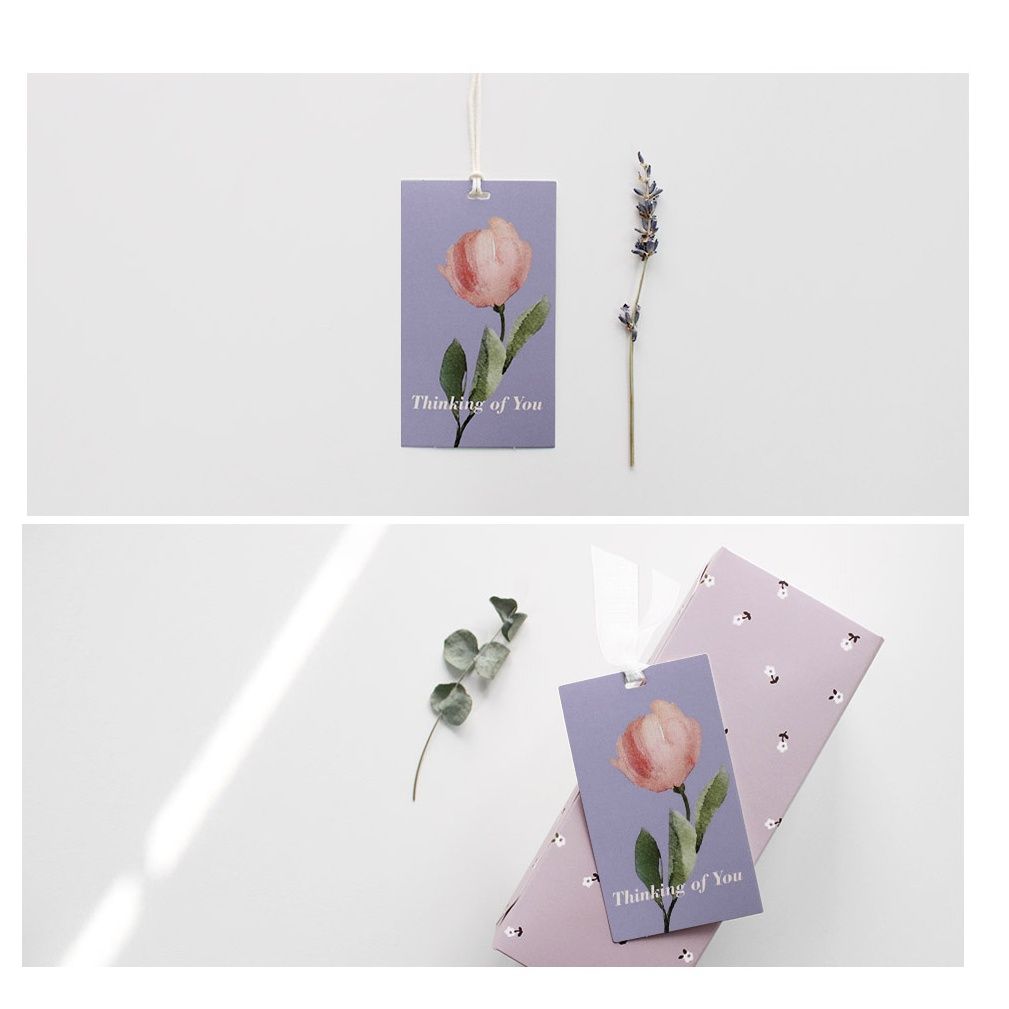  Thẻ tag trang trí Classy Hoa Tulip DIY trang trí thẻ đóng gói quà tặng 4,2 X 5 CM Q1817 