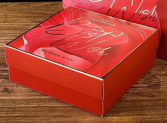 Bộ túi giấy +Hộp quà Màu đỏ Kích thước 16 * 15 * 6,5cm dùng làm quà tặng, in chữ Best Wishes (Có xé lẻ) Q215