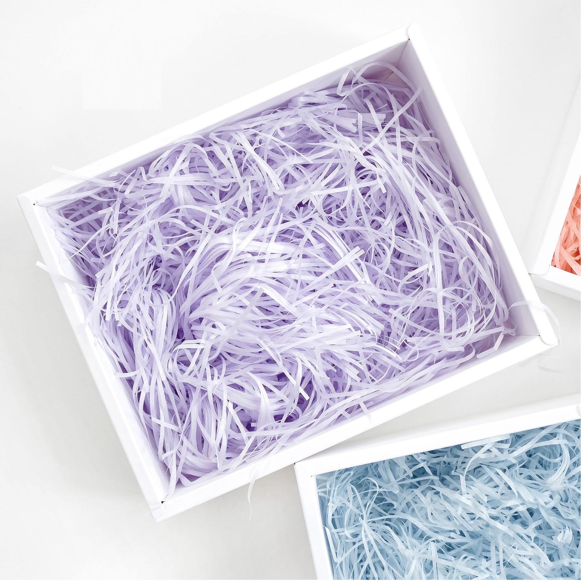 Giấy trang trí hộp quà, lót chống shock trong hộp quà tặng dạng sợi raffia nhiều màu