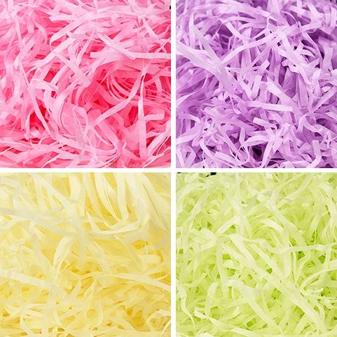 Giấy trang trí hộp quà, lót chống shock trong hộp quà tặng dạng sợi raffia nhiều màu