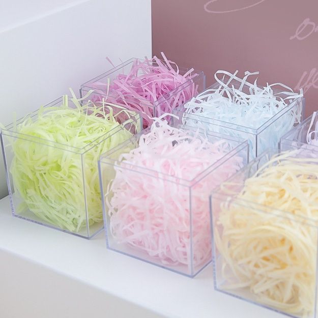 Giấy trang trí hộp quà, lót chống shock trong hộp quà tặng dạng sợi raffia nhiều màu