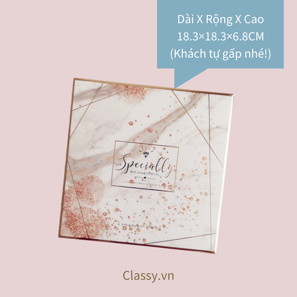 XÉ LẺ Túi giấy +Hộp quà Làm quà tặng hoạ tiết cẩm thạch, phong cách châu Âu Q246