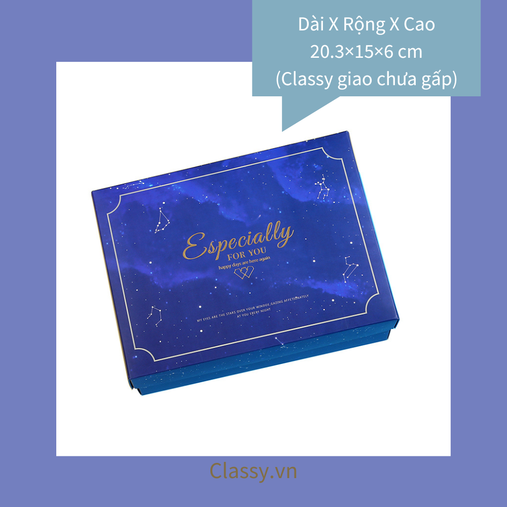 Bộ túi giấy +Hộp quà lớn quà tặng hoạ tiết cẩm thạch In chữ Especially For You phong cách châu Âu (Xé lẻ) Q264