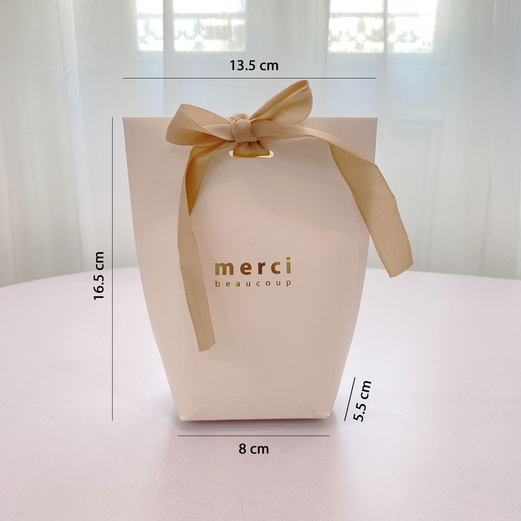 Túi giấy đựng quà Size Trung (đã bao gồm nơ) đơn sắc dễ thương 8x5,5x16,5cm đựng son, trang sức, nước hoa Q558