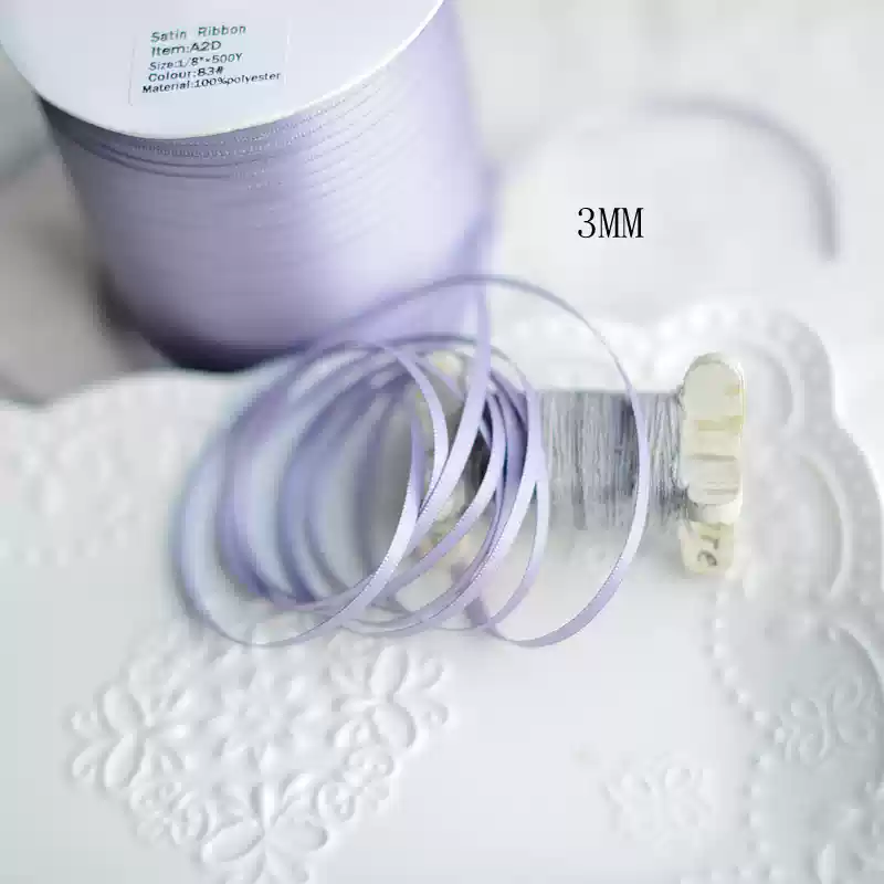 Cuộn 23 Mét Ruy băng vải sợi poly dài 01MÉT, Rộng 3 MM đơn sắc, đủ màu Q564
