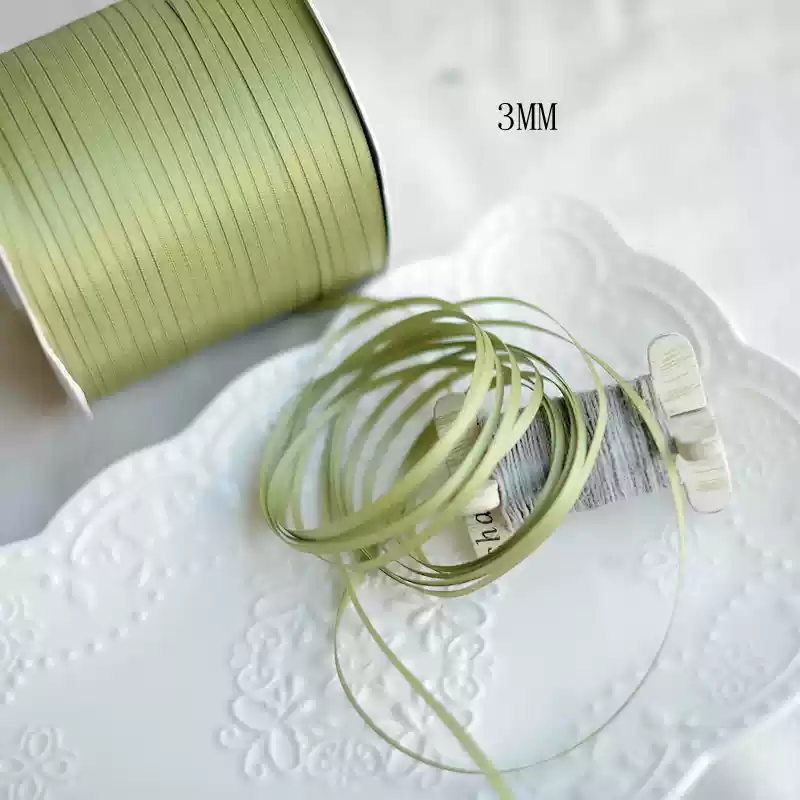 Cuộn 23 Mét Ruy băng vải sợi poly dài 01MÉT, Rộng 3 MM đơn sắc, đủ màu Q564