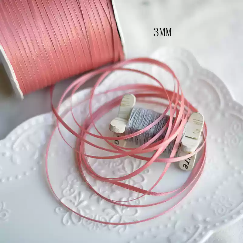 Cuộn 23 Mét Ruy băng vải sợi poly dài 01MÉT, Rộng 3 MM đơn sắc, đủ màu Q564