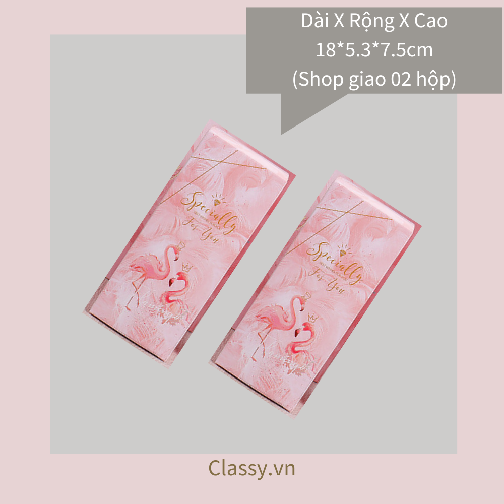 XÉ LẺ Túi giấy và Hộp quà tự gấp Làm quà tặng hoạ tiết hồng hạc hồng, làm quà tặng đựng nước hoa, quần áo, mỹ phẩm Q959
