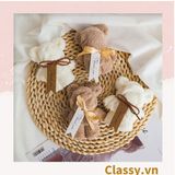  Q965 Khăn Mặt Xếp Thành Gấu Teddy Siêu Dễ Thương, kèm ruy băng và  Tag Thank you đính kèm 