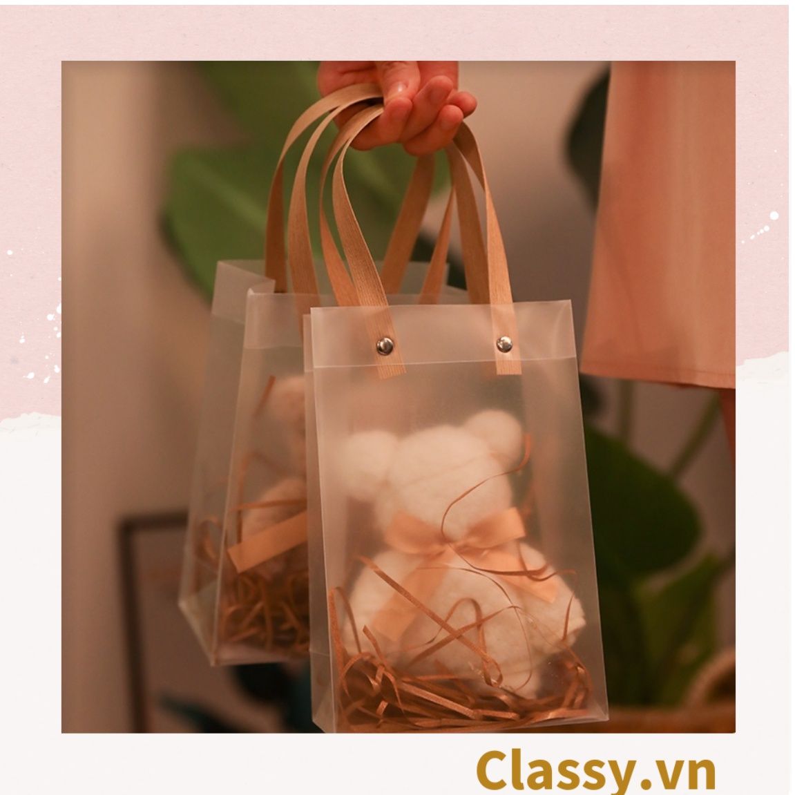 Q965 Khăn Mặt Xếp Thành Gấu Teddy Siêu Dễ Thương, kèm ruy băng và Tag Thank you đính kèm