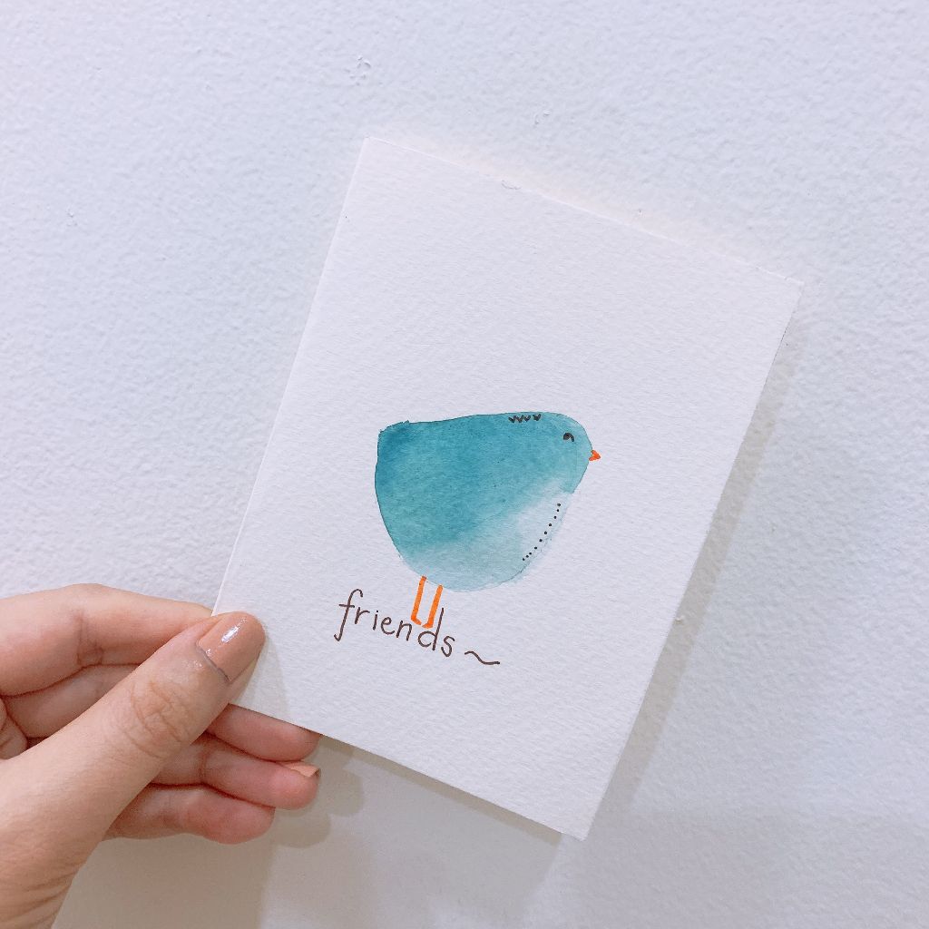 Thiệp vẽ tay bằng màu nước Classy trên nền giấy art Lan Vi 210GSM, kích thước đi kèm với phong bì của CLASSY STUDIO