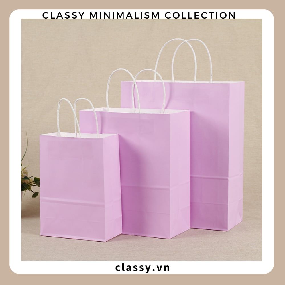 TÚI GIẤY KRAFT DÀY DẶN LÀM QUÀ TẶNG MÀU PASTEL, NHIỀU SIZE