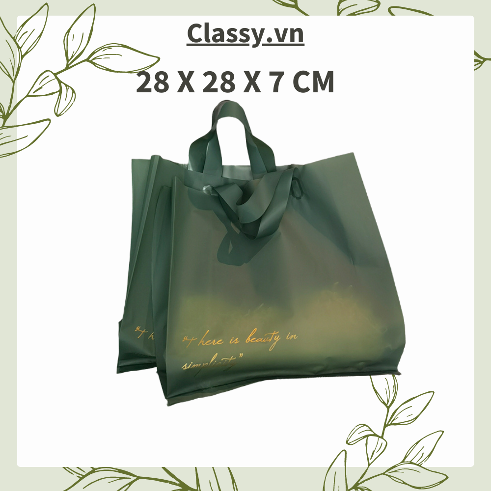  Classy Túi quai xách nhựa hoa trà chất lượng, đi shopping, làm quà tặng T1483 