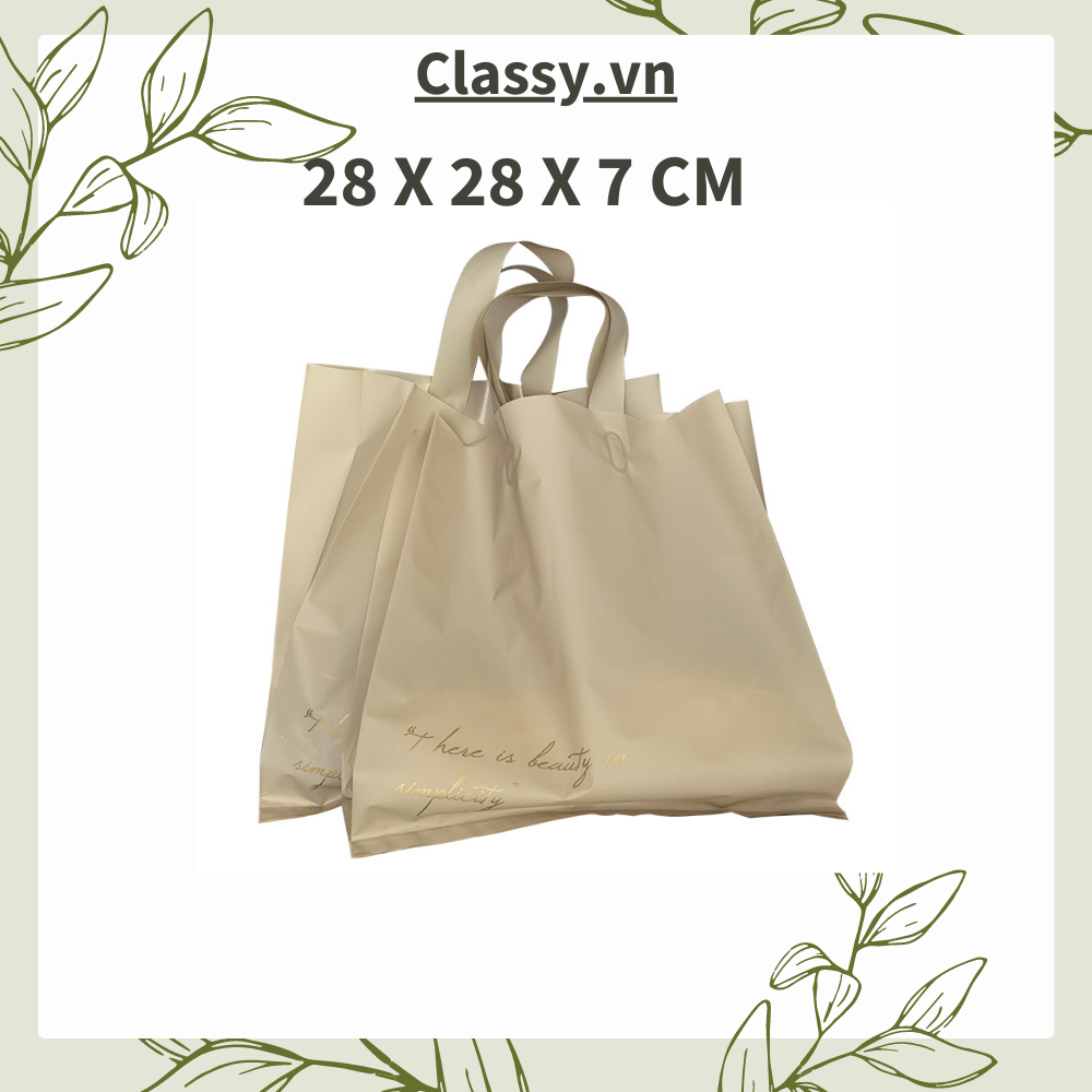 Classy Túi quai xách nhựa hoa trà chất lượng, đi shopping, làm quà tặng T1484