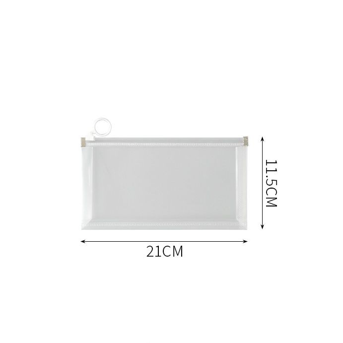 Túi Lưới Trong Suốt Đựng Bút Viết, Mỹ Phẩm, Đồ Dùng Cá Nhân - Bóp Viết Trong Suốt Có Khóa Kéo và dây treo , có thể đứng T1836