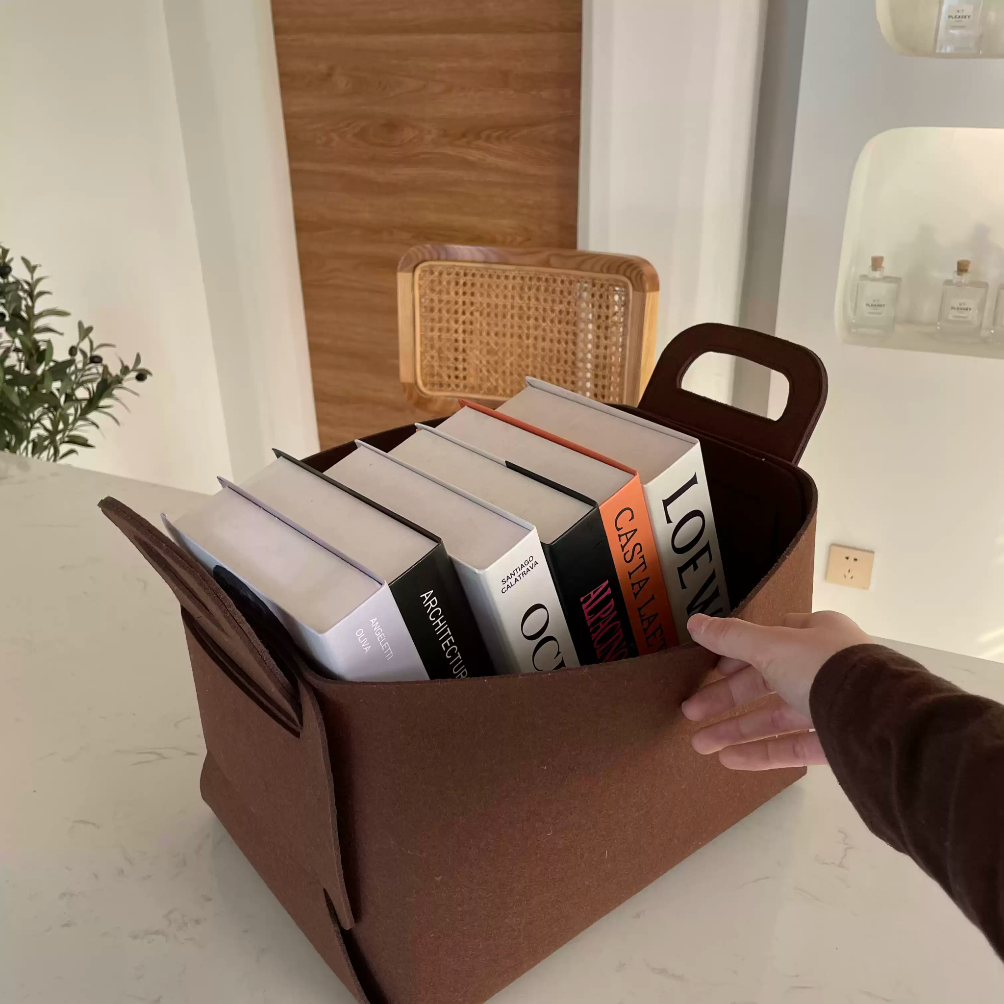 Giỏ Nỉ Xếp Được Đựng Quần Áo Sách Vở Đồ Chơi Trang Trí Nhà Cửa dễ dàng tháo rời và T1842