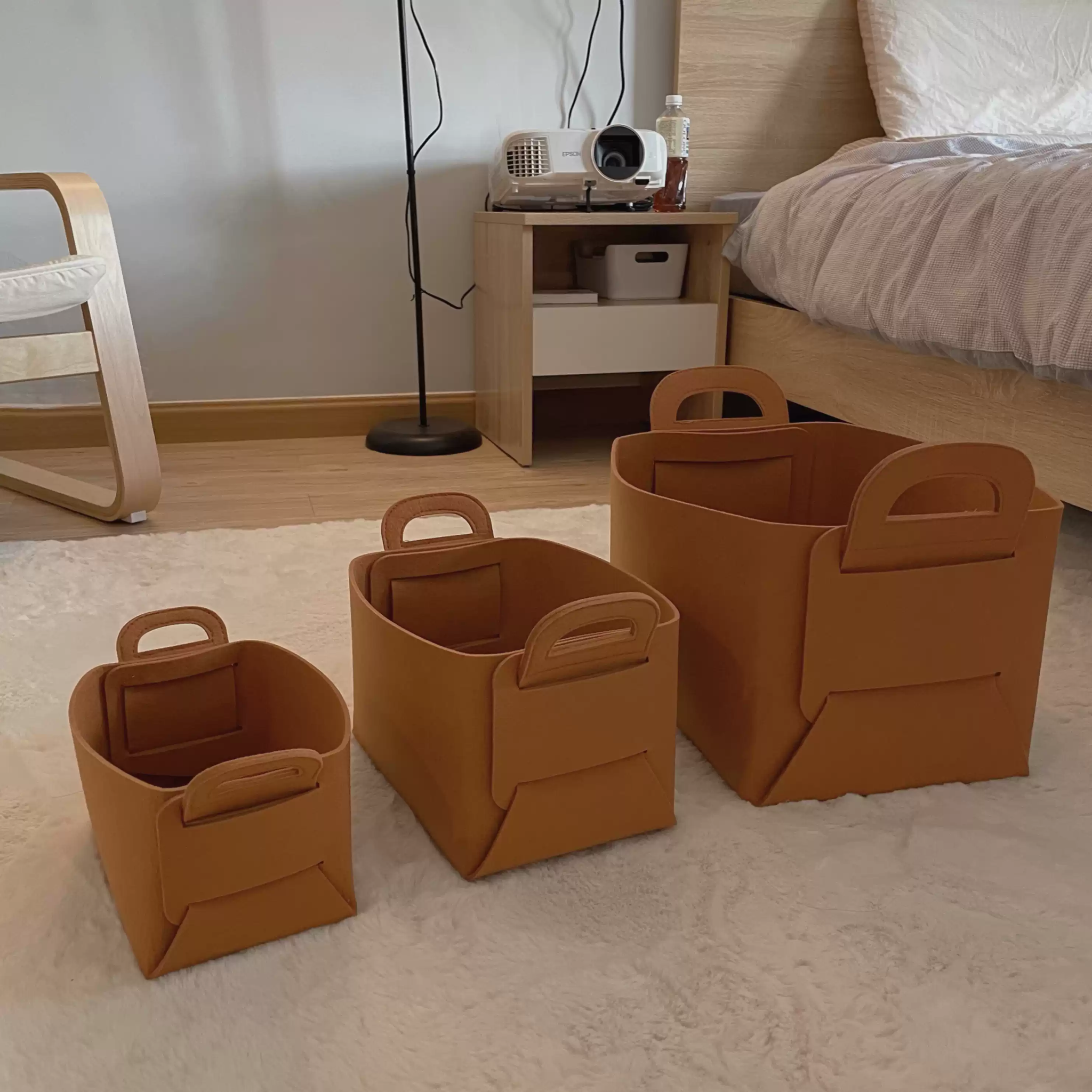 Giỏ Nỉ Xếp Được Đựng Quần Áo Sách Vở Đồ Chơi Trang Trí Nhà Cửa dễ dàng tháo rời và T1842