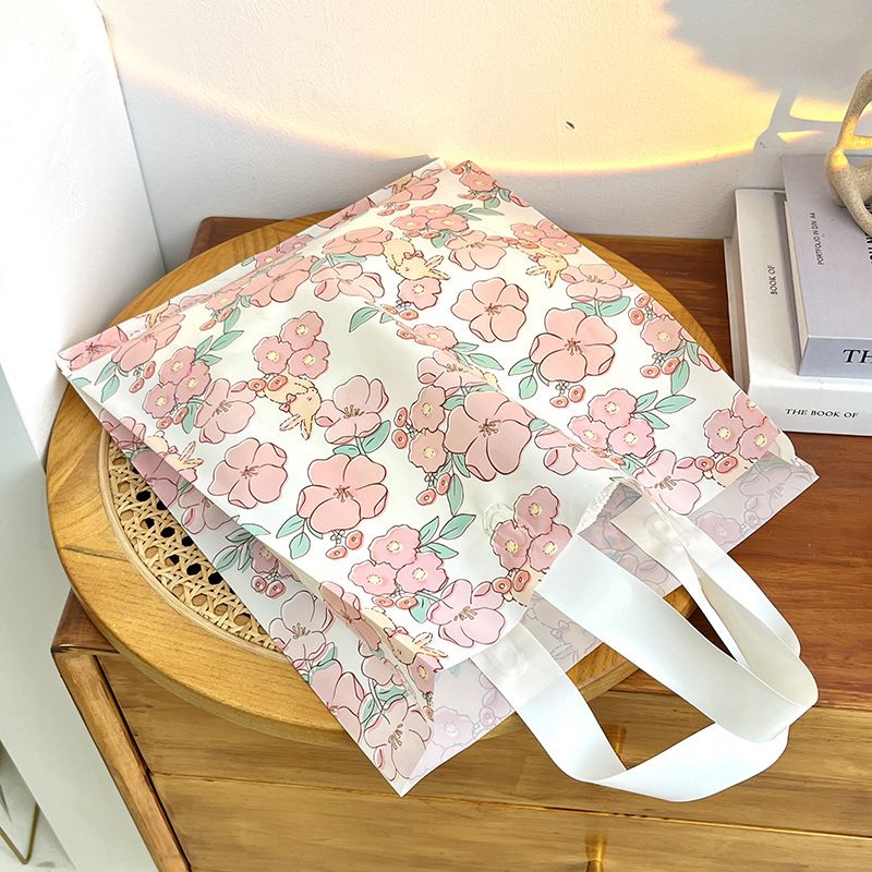 COMBO 10 Túi tote nhựa hoạ tiết hoa nhiều kiểu, mua sắm cửa hàng quần áo không ra màu T1846