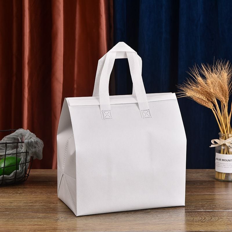 Túi Tote chất liệu vải không dệt đựng trà sữa, thực phẩm, có lớp nhôm cách nhiệt bên trong bền dai, thân thiện môi trường T1885