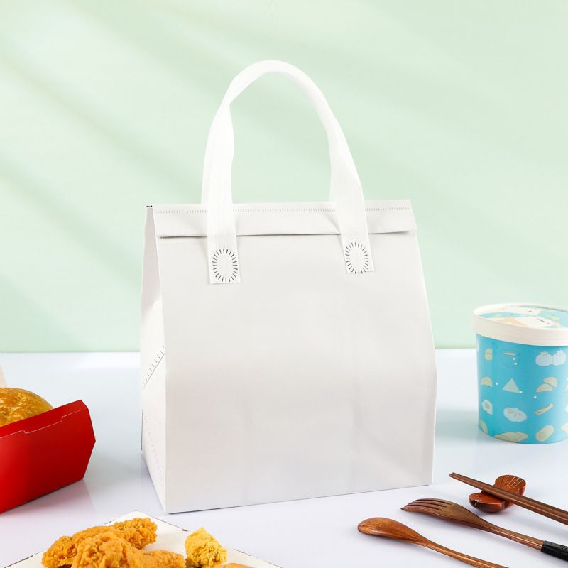 Túi Tote chất liệu vải không dệt đựng trà sữa, thực phẩm, có lớp nhôm cách nhiệt bên trong bền dai, thân thiện môi trường T1885