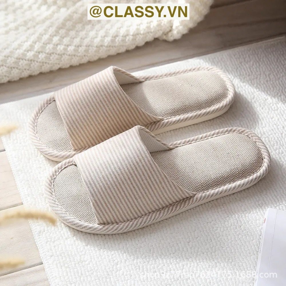 Dép đi trong nhà, trong văn phòng vải lanh mùa đông mùa hè chống trượt cho gia đình, cặp đôi, gia đình, cặp đôi, công ty G1864