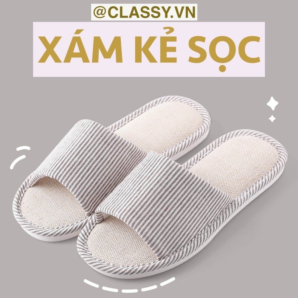 Dép đi trong nhà, trong văn phòng vải lanh mùa đông mùa hè chống trượt cho gia đình, cặp đôi, gia đình, cặp đôi, công ty G1864