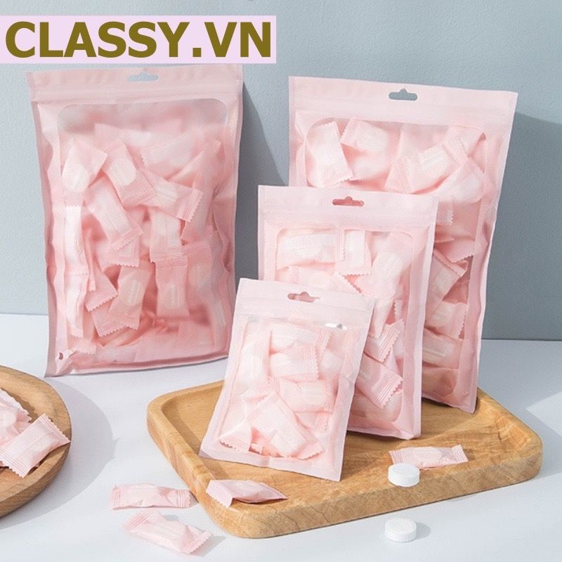 Combo 50 chiếc PK952 Khăn giấy nén, mặt nạ nén chất liệu Cotton, bỏ túi du lịch tiện lợi THE MASK