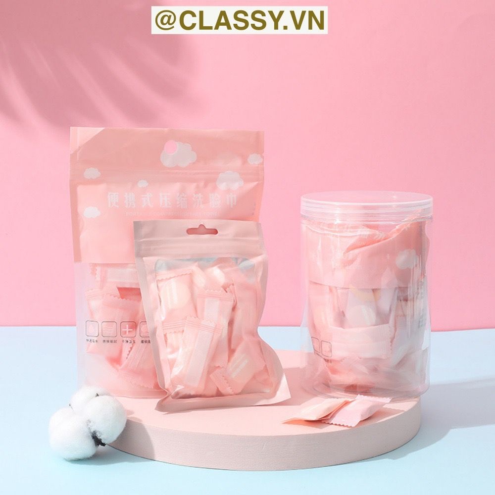 Combo 50 chiếc PK952 Khăn giấy nén, mặt nạ nén chất liệu Cotton, bỏ túi du lịch tiện lợi THE MASK