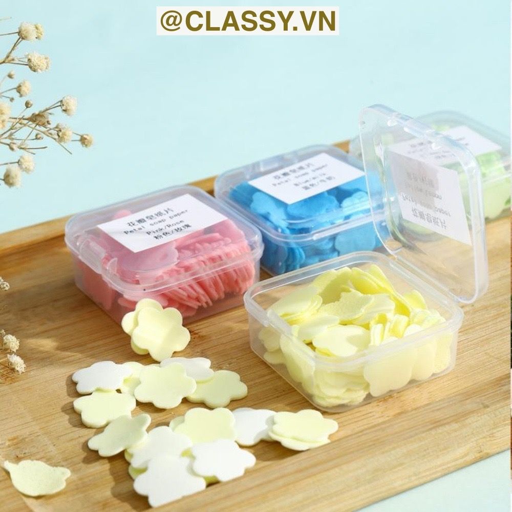 PK955 Xà phòng giấy tạo bọt hình bông hoa tiện dụng mang theo du lịch, đi ngoài trời du lịch dùng một lần