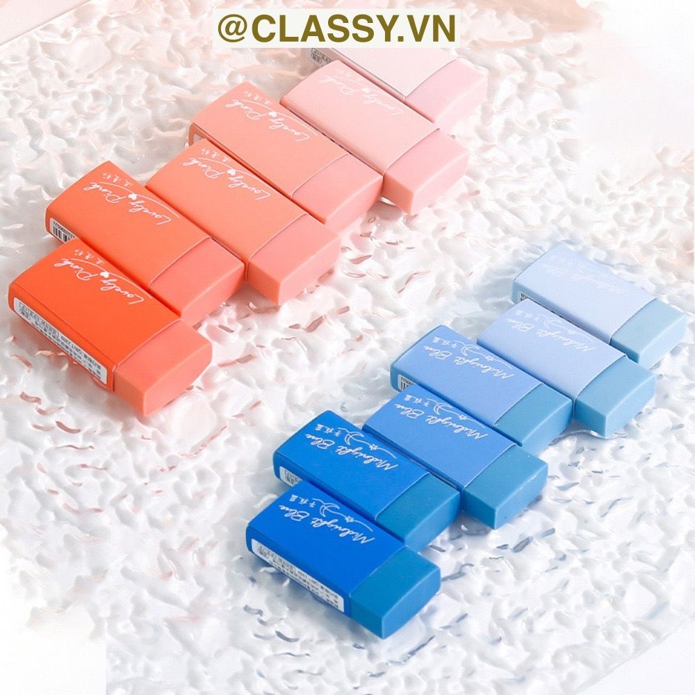 Combo 12 Gôm tẩy bút chì hình chữ nhật chuyển màu 12 tông màu 5 X 2.5 CM Classy PK1329