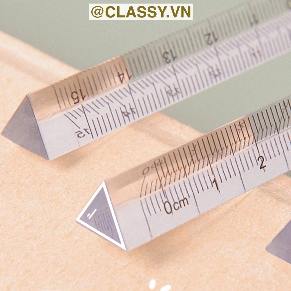 Classy Thước kẻ 20CM trong suốt hình lăng trụ tam giác độc đáo PK1412