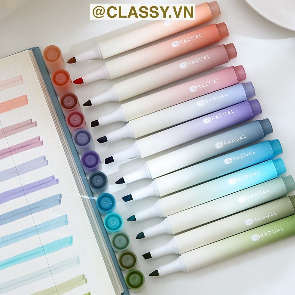 Classy Hộp 4 bút highlight, bút dạ quang, bút đánh dấu tiện lợi PK1536