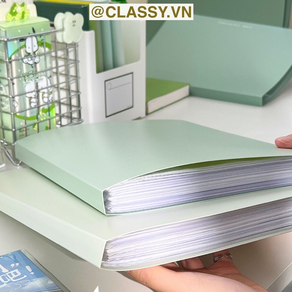 File lá A4 đựng tài liệu nhiều ngăn, Tệp đựng tài liệu 30 lá chất liệu PP cao cấp - bìa đựng giấy A4 Classy Basic PK1787