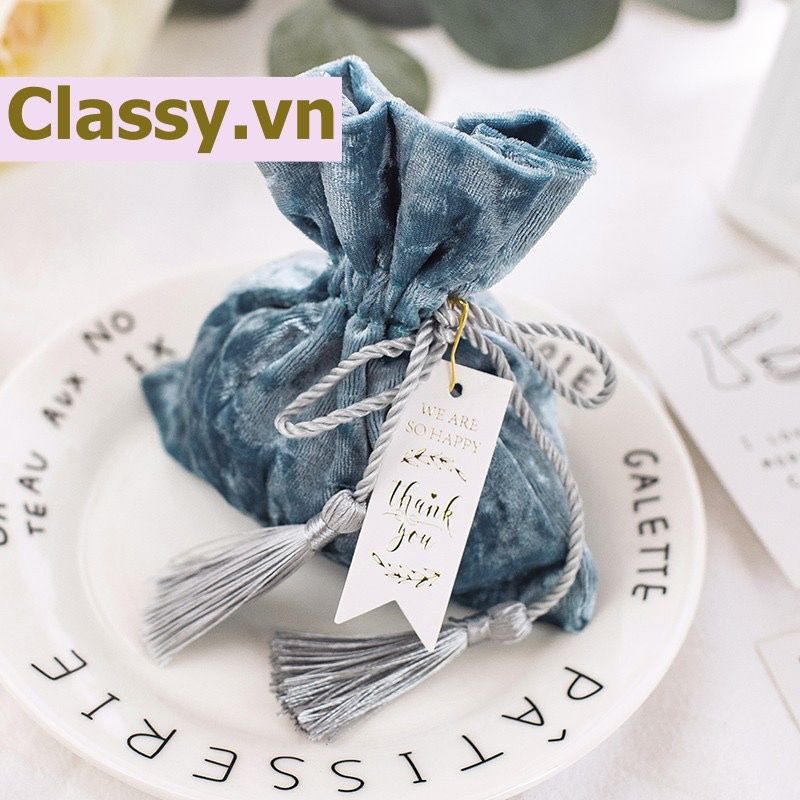 Túi nhung dây rút xinh xắn dùng đựng quà tặng màu sắc hoàng gia sang trọng T285