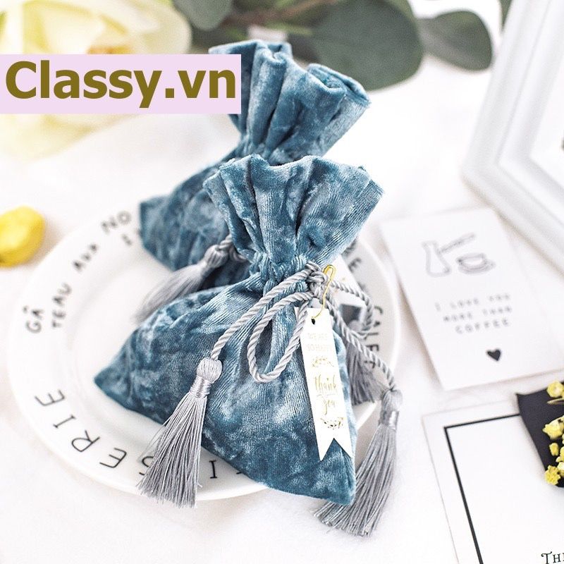 Túi nhung dây rút xinh xắn dùng đựng quà tặng màu sắc hoàng gia sang trọng T285