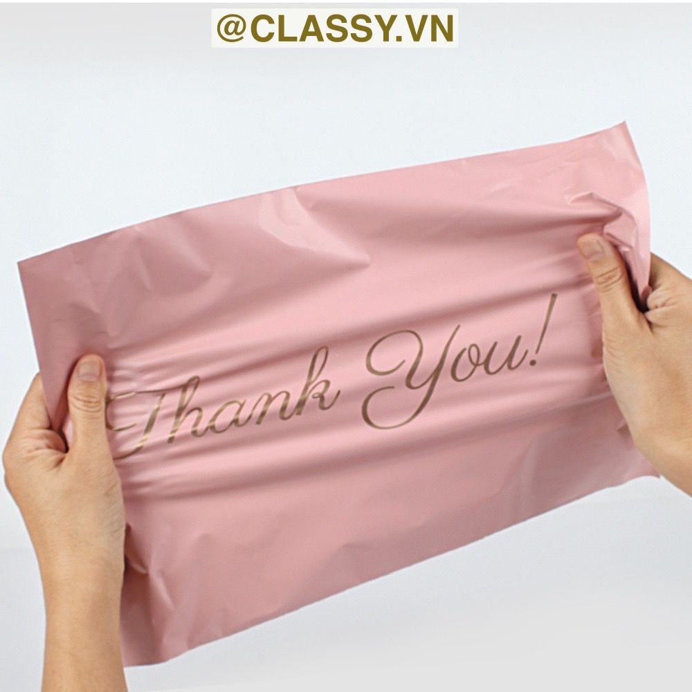 Classy Cuộn 100 Túi niêm phong dán miệng có quai xách đóng gói thư, đóng gói hàng vận chuyển bì nilon - bao ngoài bì thư bảo quản tài liệu T1866