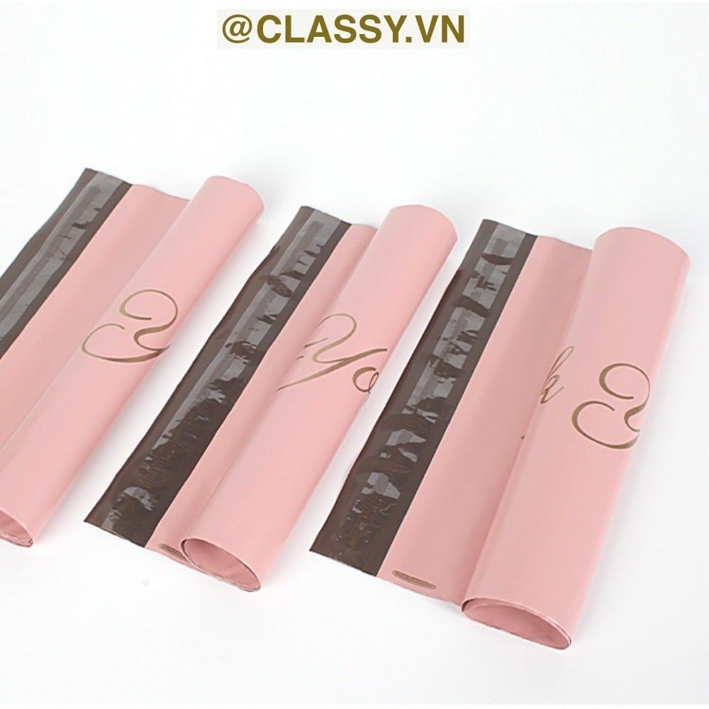 Classy Cuộn 100 Túi niêm phong dán miệng có quai xách đóng gói thư, đóng gói hàng vận chuyển bì nilon - bao ngoài bì thư bảo quản tài liệu T1866