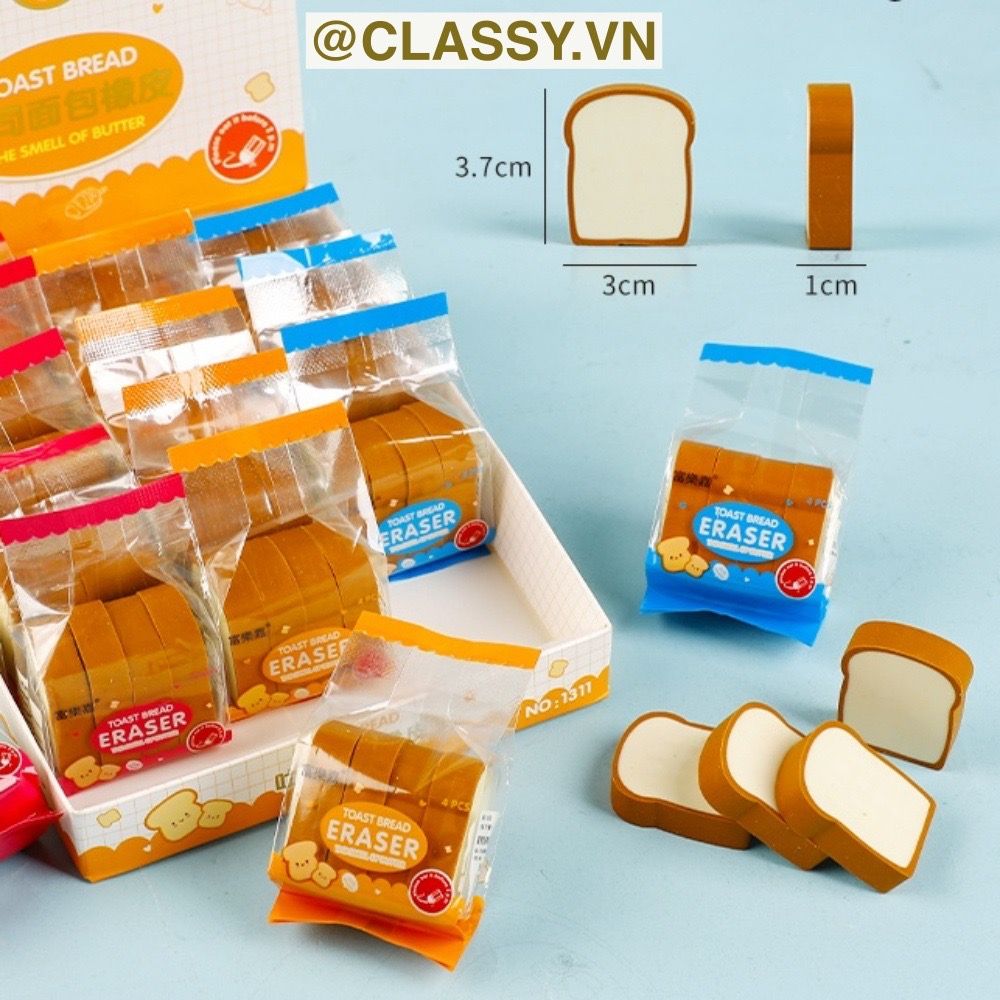 Gôm tẩy hình bánh mì sandwich giúp tẩy sạch vết bút chì, không gây rách giấy PK1204