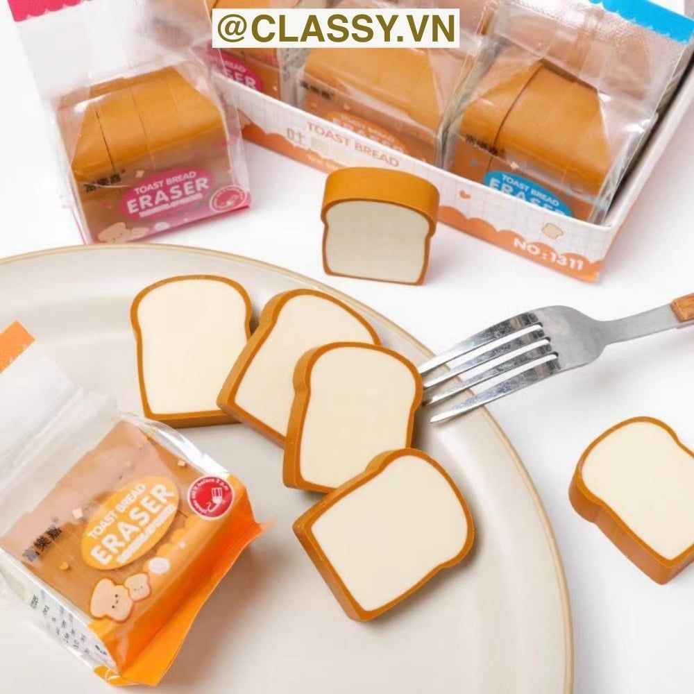 Gôm tẩy hình bánh mì sandwich giúp tẩy sạch vết bút chì, không gây rách giấy PK1204