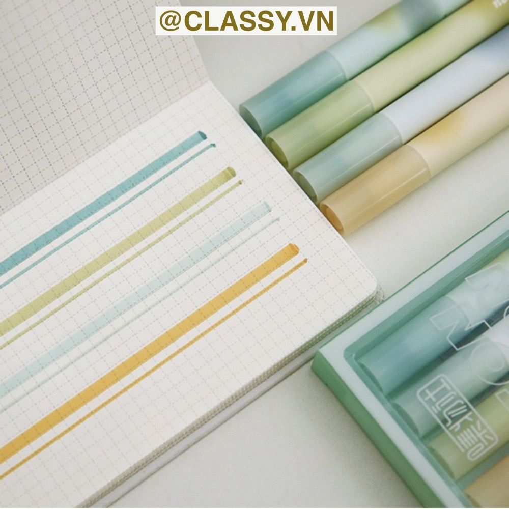 Classy Hộp 4 bút highlight, bút dạ quang, bút đánh dấu tiện lợi PK1536